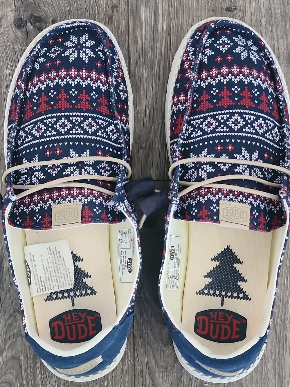 Hey Dude Christmas Snowflake Patterned Slip-On Loafers